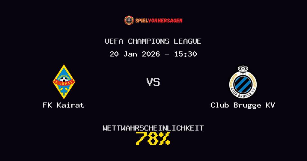 FK Kairat vs Club Brugge KV Spielvorhersage - UEFA Champions League - Wett-Tipps