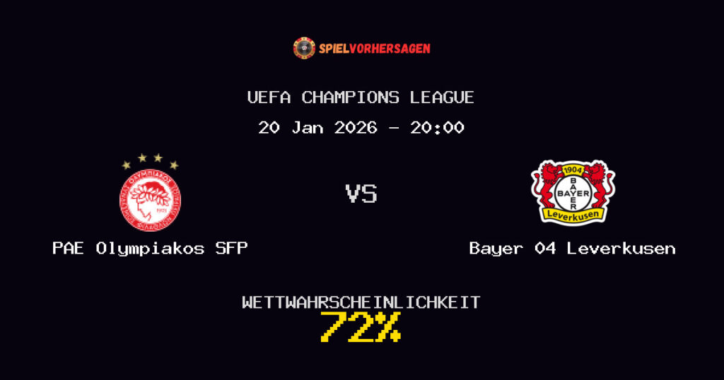 PAE Olympiakos SFP vs Bayer 04 Leverkusen Spielvorhersage - UEFA Champions League - Wett-Tipps