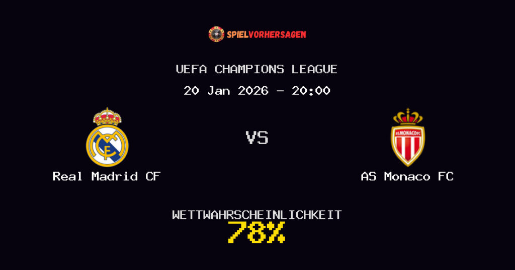 Real Madrid CF vs AS Monaco FC Spielvorhersage - UEFA Champions League - Wett-Tipps