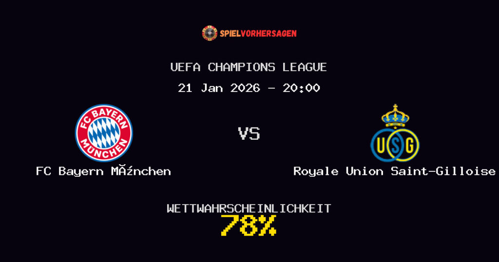 FC Bayern München vs Royale Union Saint-Gilloise Spielvorhersage - UEFA Champions League - Wett-Tipps