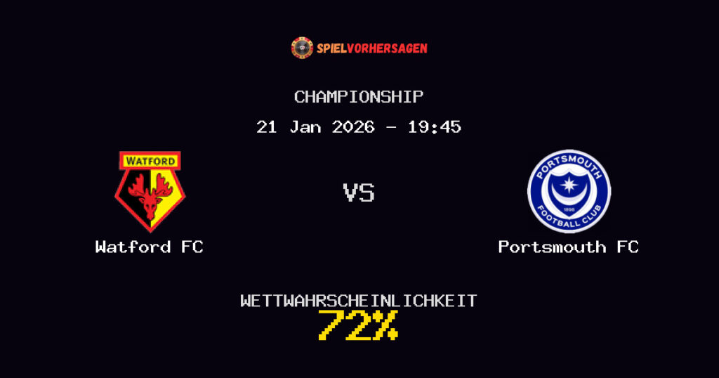 Watford FC vs Portsmouth FC Spielvorhersage - Championship - Wett-Tipps