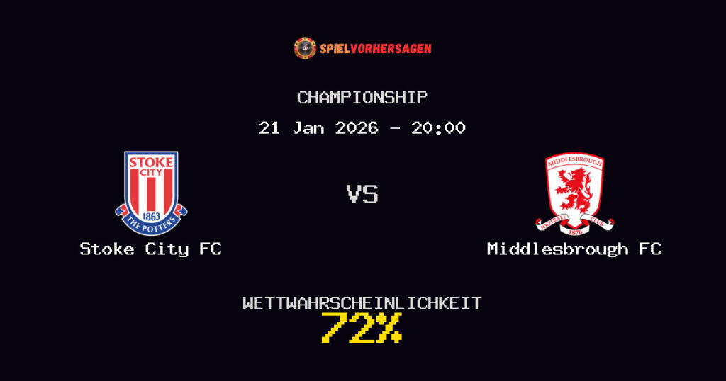Stoke City FC vs Middlesbrough FC Spielvorhersage - Championship - Wett-Tipps
