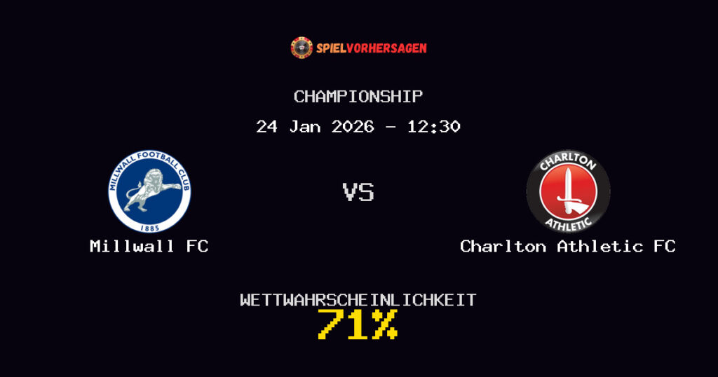 Millwall FC vs Charlton Athletic FC Spielvorhersage - Championship - Wett-Tipps