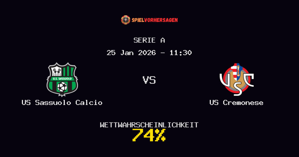 US Sassuolo Calcio vs US Cremonese Spielvorhersage - Serie A - Wett-Tipps