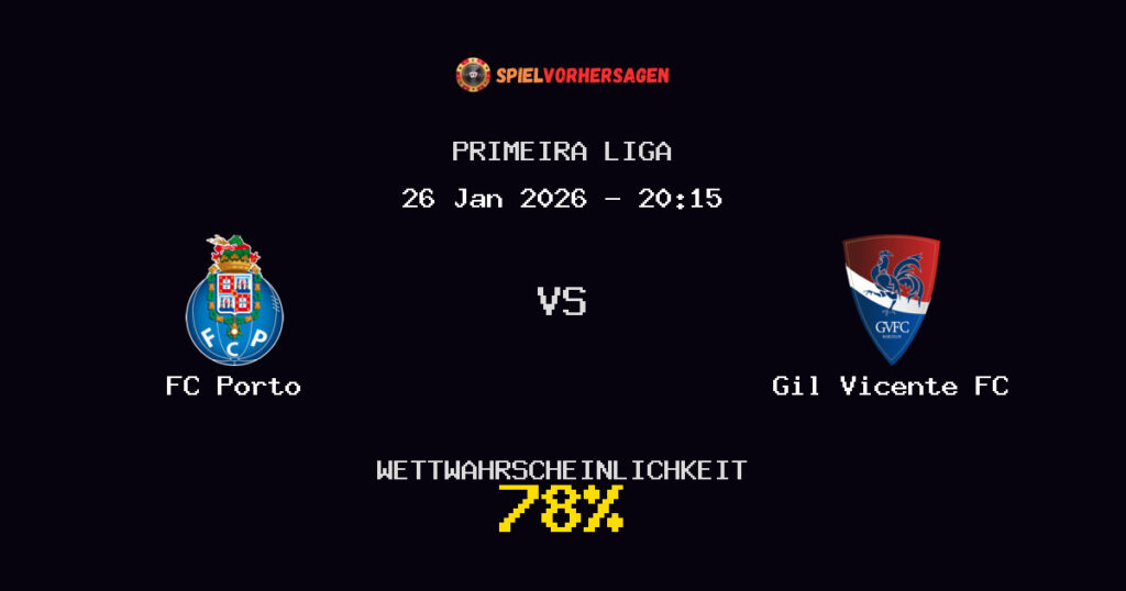 FC Porto vs Gil Vicente FC Spielvorhersage - Primeira Liga - Wett-Tipps