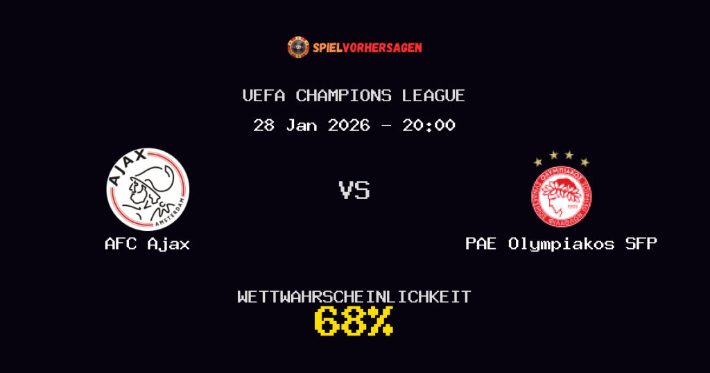 AFC Ajax vs PAE Olympiakos SFP Spielvorhersage - UEFA Champions League - Wett-Tipps