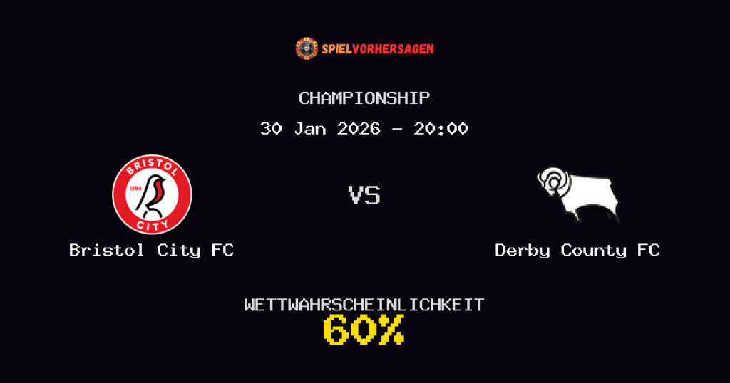 Bristol City FC vs Derby County FC Spielvorhersage - Championship - Wett-Tipps
