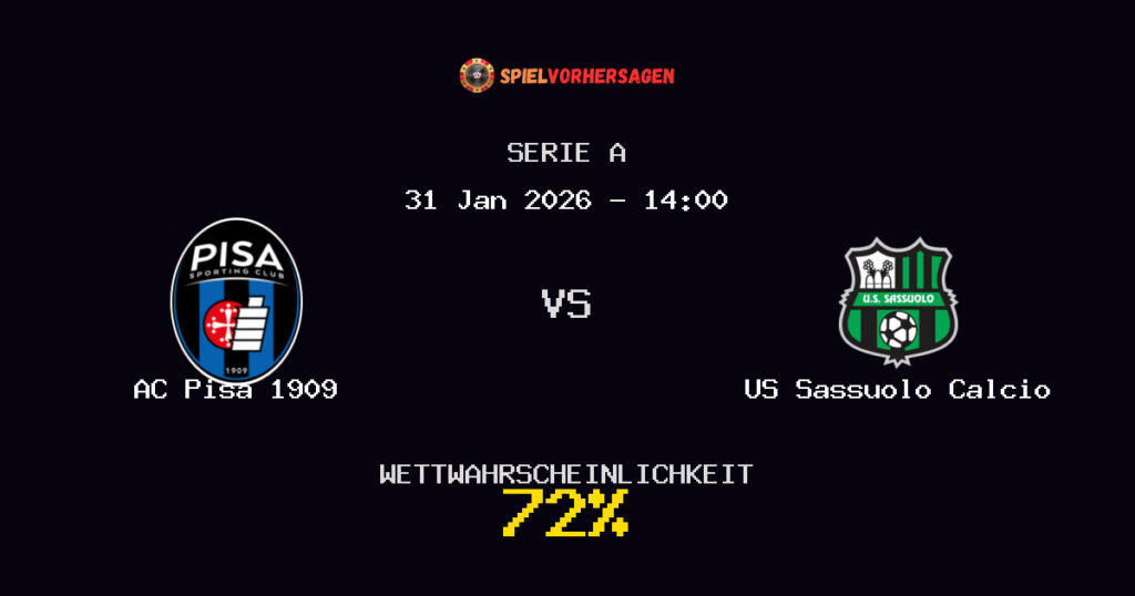 AC Pisa 1909 vs US Sassuolo Calcio Spielvorhersage - Serie A - Wett-Tipps