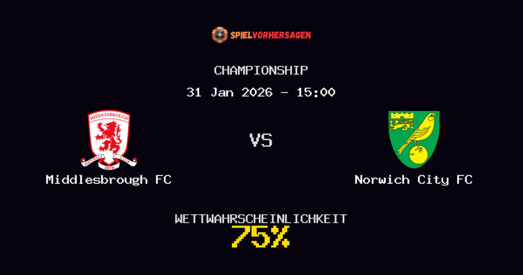 Middlesbrough FC vs Norwich City FC Spielvorhersage - Championship - Wett-Tipps