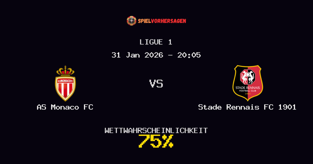 AS Monaco FC vs Stade Rennais FC 1901 Spielvorhersage - Ligue 1 - Wett-Tipps