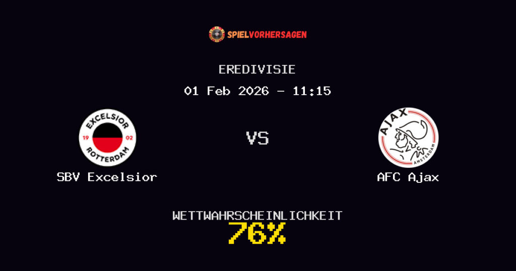 SBV Excelsior vs AFC Ajax Spielvorhersage - Eredivisie - Wett-Tipps