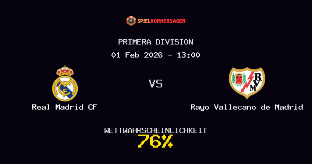 Real Madrid CF vs Rayo Vallecano de Madrid Spielvorhersage - Primera Division - Wett-Tipps