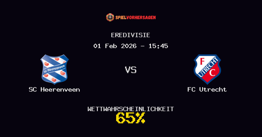 SC Heerenveen vs FC Utrecht Spielvorhersage - Eredivisie - Wett-Tipps