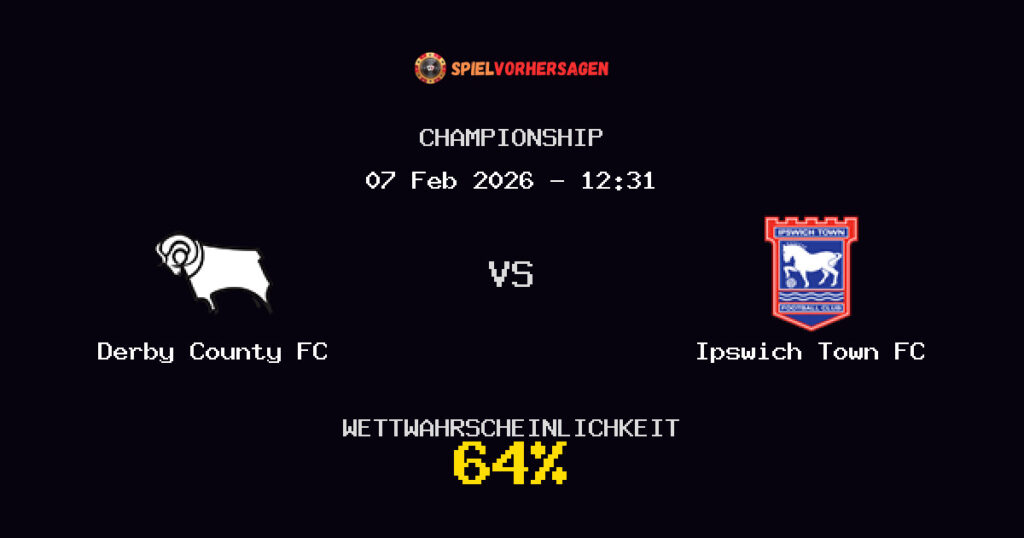 Derby County FC vs Ipswich Town FC Spielvorhersage - Championship - Wett-Tipps