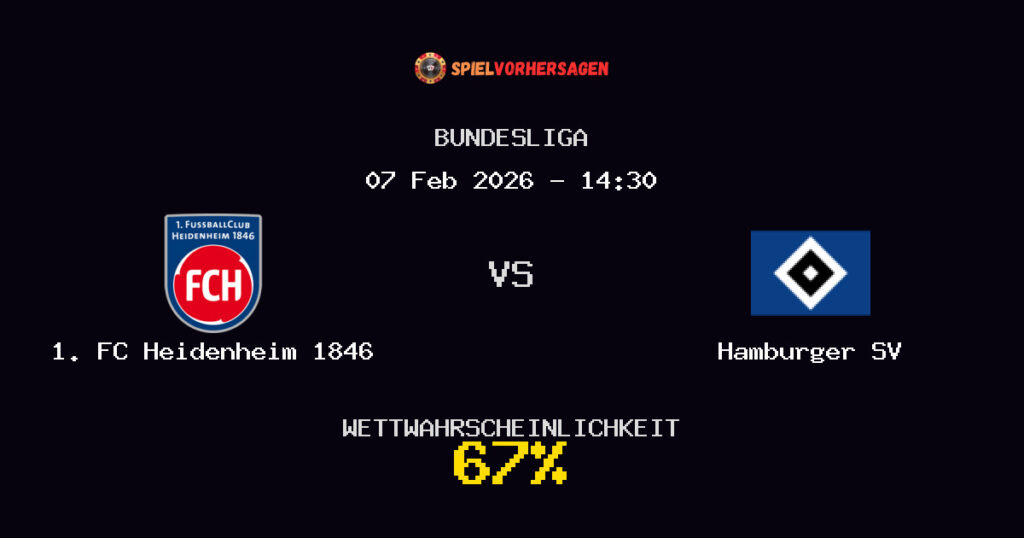 1. FC Heidenheim 1846 vs Hamburger SV Spielvorhersage - Bundesliga - Wett-Tipps