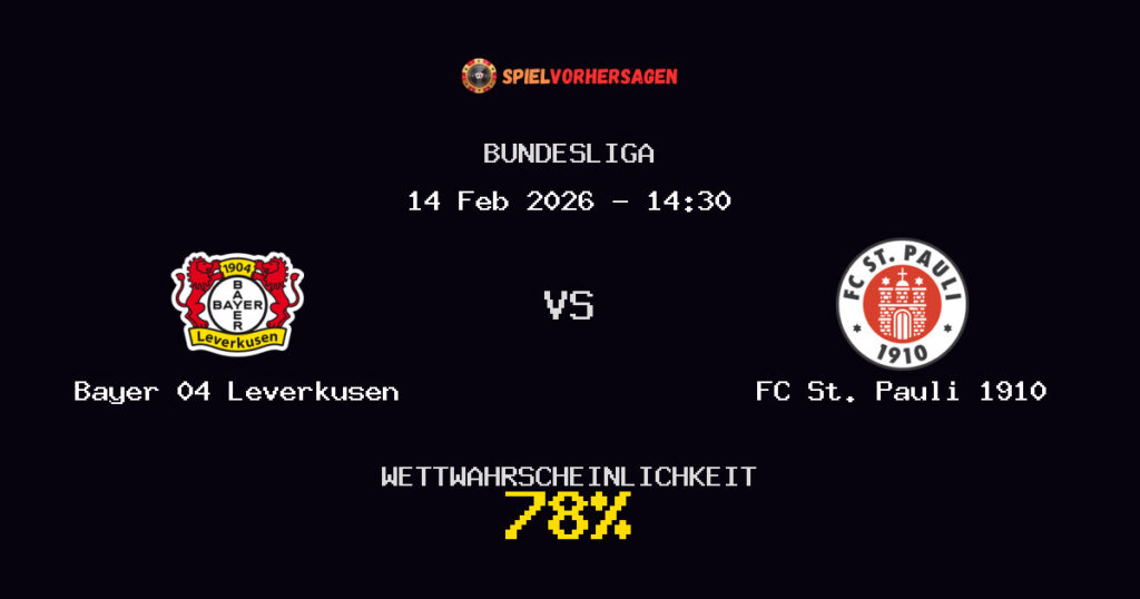 Bayer 04 Leverkusen vs FC St. Pauli 1910 Spielvorhersage - Bundesliga - Wett-Tipps