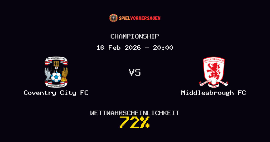 Coventry City FC vs Middlesbrough FC Spielvorhersage - Championship - Wett-Tipps