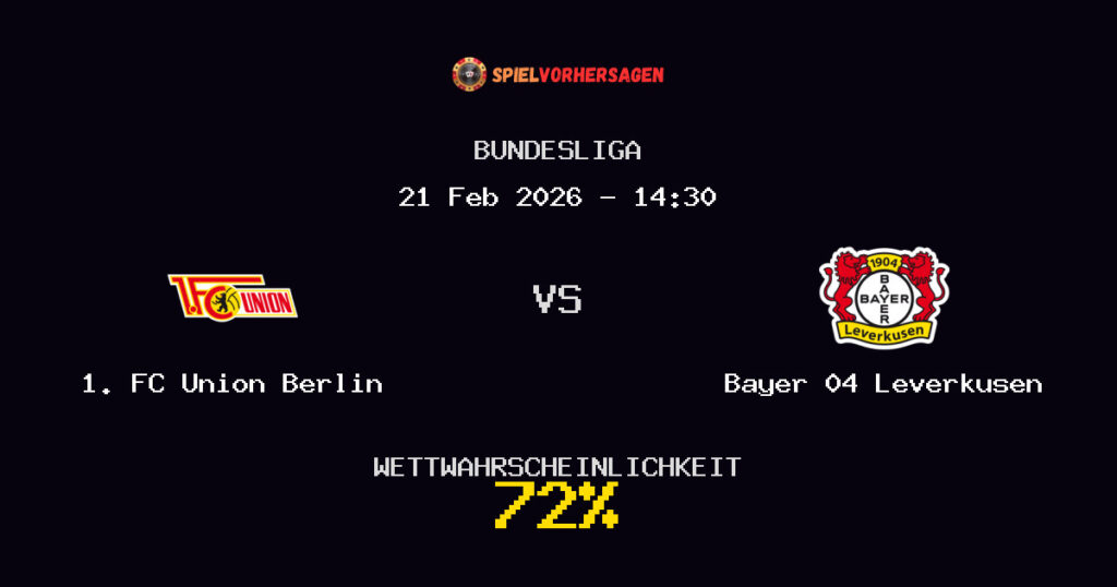 1. FC Union Berlin vs Bayer 04 Leverkusen Spielvorhersage - Bundesliga - Wett-Tipps
