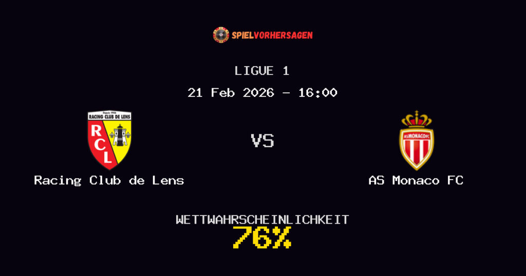 Racing Club de Lens vs AS Monaco FC Spielvorhersage - Ligue 1 - Wett-Tipps