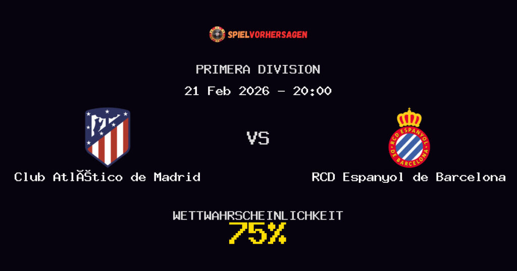 Club Atlético de Madrid vs RCD Espanyol de Barcelona Spielvorhersage - Primera Division - Wett-Tipps