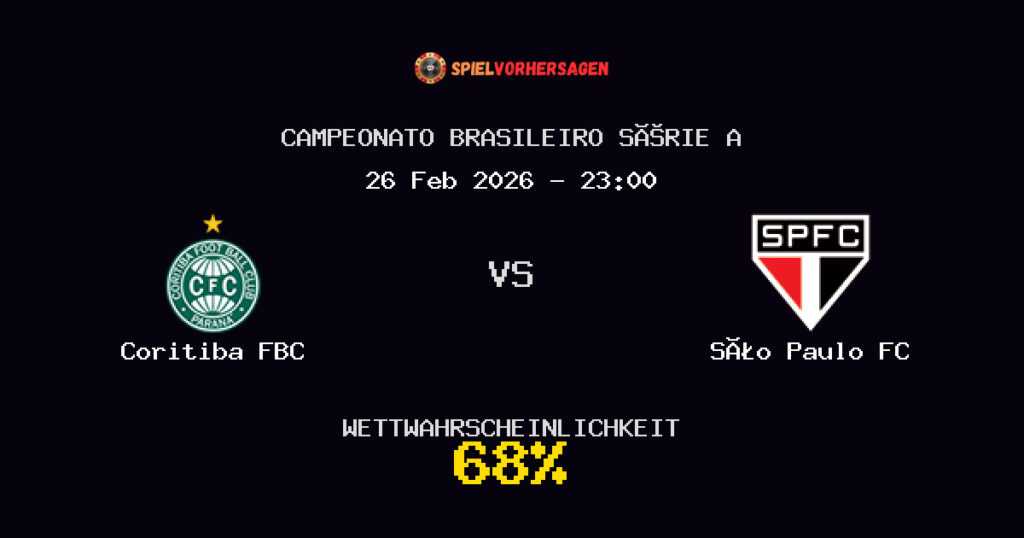 Coritiba FBC vs São Paulo FC Spielvorhersage - Campeonato Brasileiro Série A - Wett-Tipps