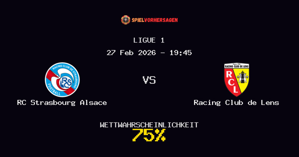 RC Strasbourg Alsace vs Racing Club de Lens Spielvorhersage - Ligue 1 - Wett-Tipps