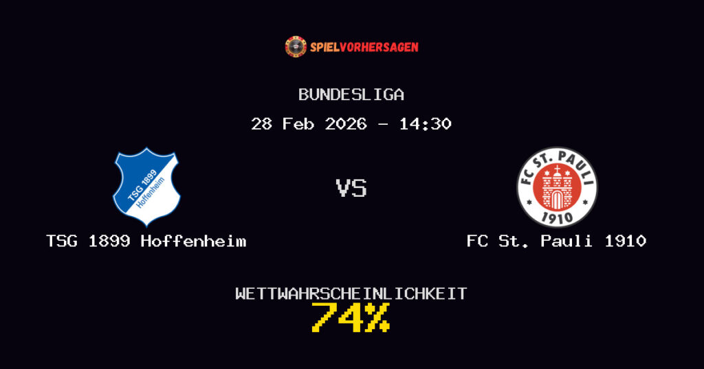 TSG 1899 Hoffenheim vs FC St. Pauli 1910 Spielvorhersage - Bundesliga - Wett-Tipps