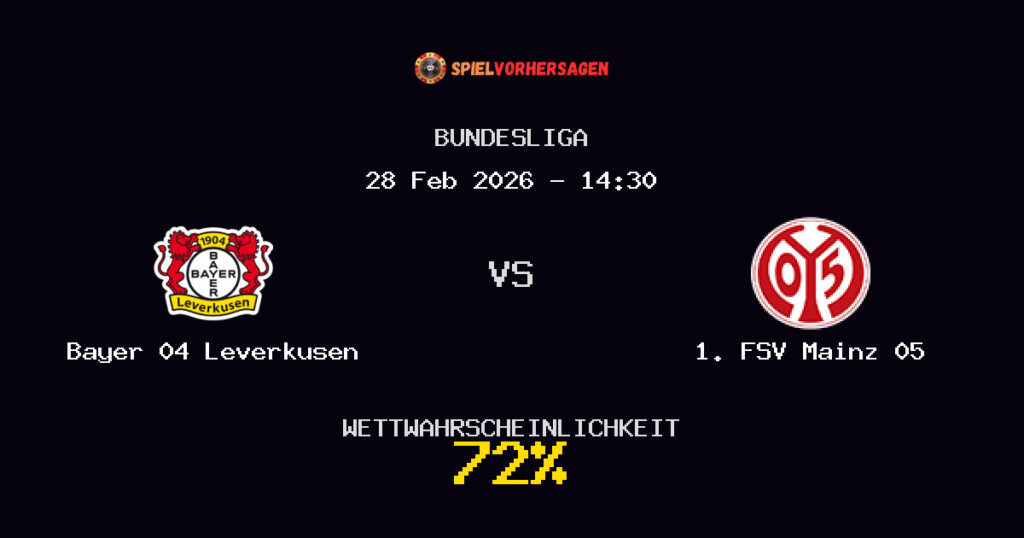 Bayer 04 Leverkusen vs 1. FSV Mainz 05 Spielvorhersage - Bundesliga - Wett-Tipps