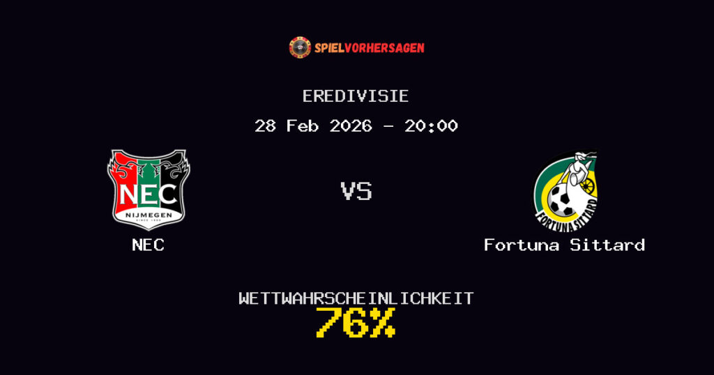 NEC vs Fortuna Sittard Spielvorhersage - Eredivisie - Wett-Tipps