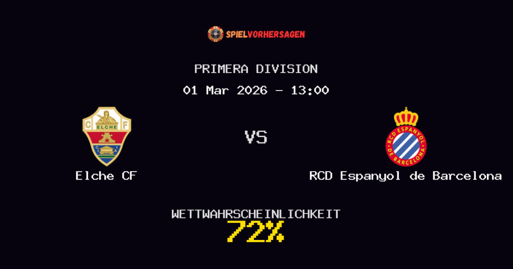 Elche CF vs RCD Espanyol de Barcelona Spielvorhersage - Primera Division - Wett-Tipps