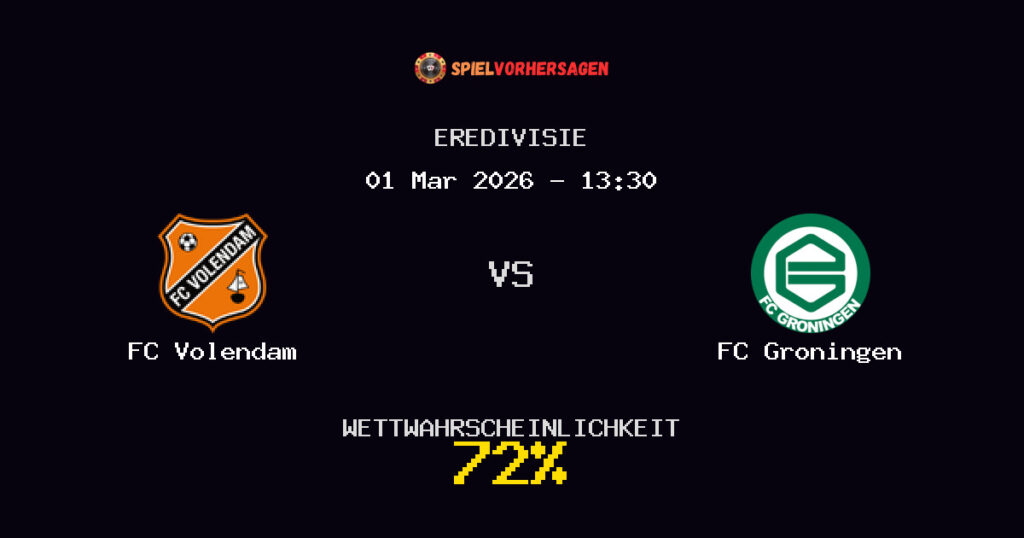 FC Volendam vs FC Groningen Spielvorhersage - Eredivisie - Wett-Tipps