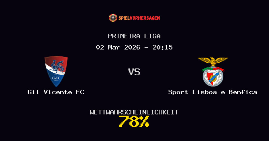 Gil Vicente FC vs Sport Lisboa e Benfica Spielvorhersage - Primeira Liga - Wett-Tipps