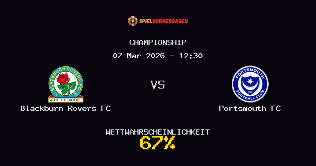 Blackburn Rovers FC vs Portsmouth FC Spielvorhersage - Championship - Wett-Tipps