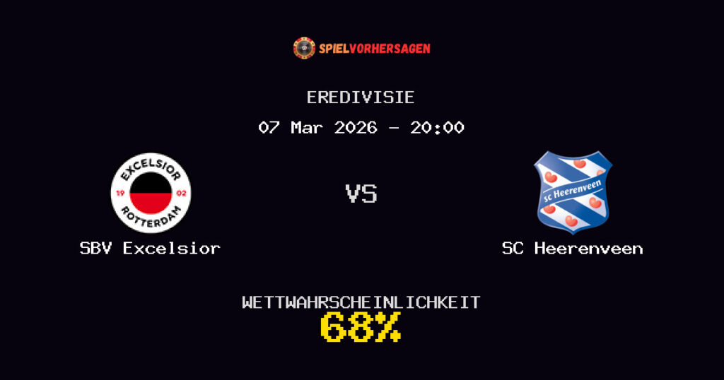 SBV Excelsior vs SC Heerenveen Spielvorhersage - Eredivisie - Wett-Tipps