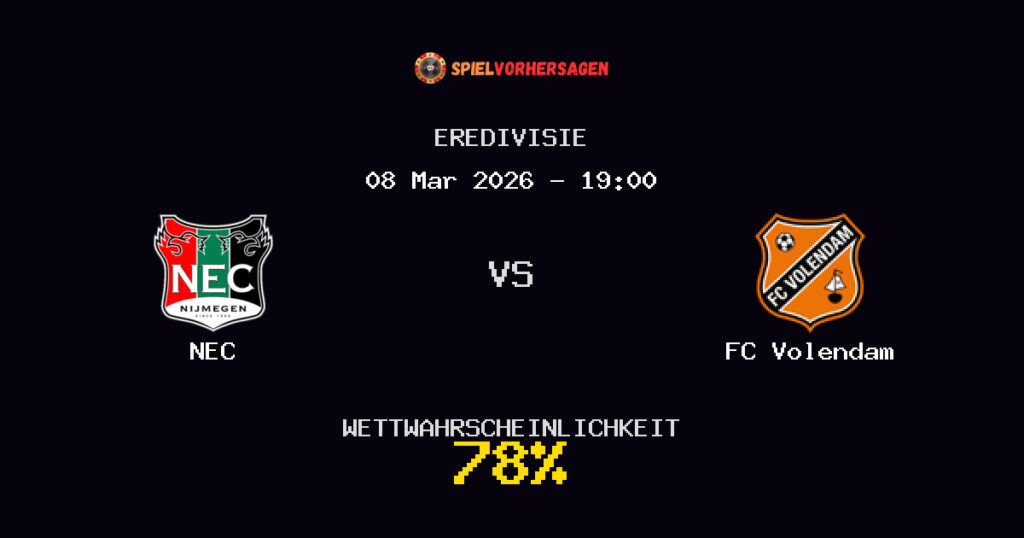 NEC vs FC Volendam Spielvorhersage - Eredivisie - Wett-Tipps