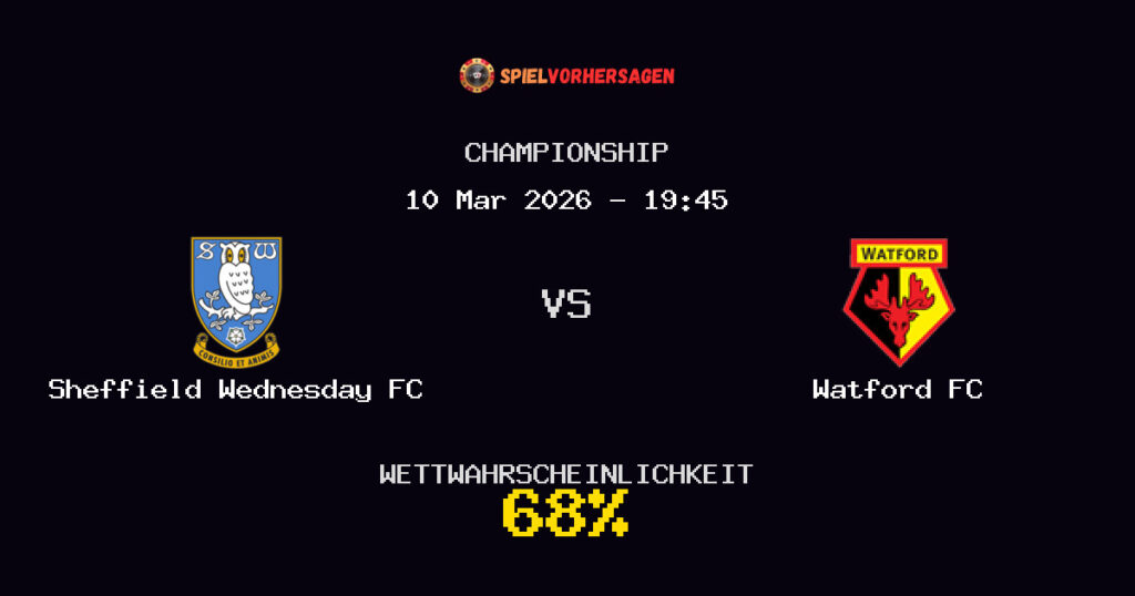 Sheffield Wednesday FC vs Watford FC Spielvorhersage - Championship - Wett-Tipps