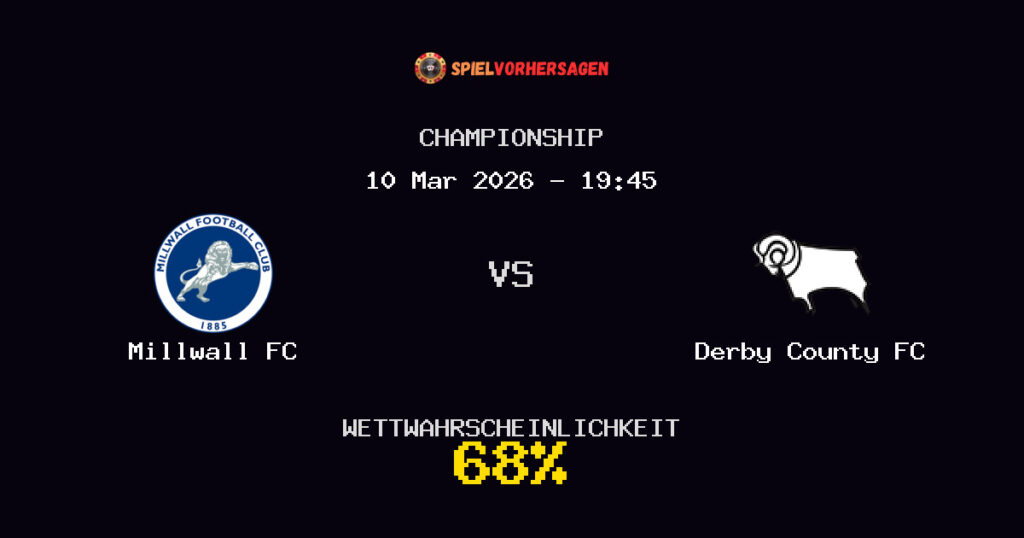 Millwall FC vs Derby County FC Spielvorhersage - Championship - Wett-Tipps