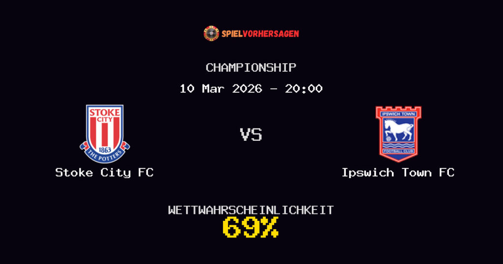 Stoke City FC vs Ipswich Town FC Spielvorhersage - Championship - Wett-Tipps