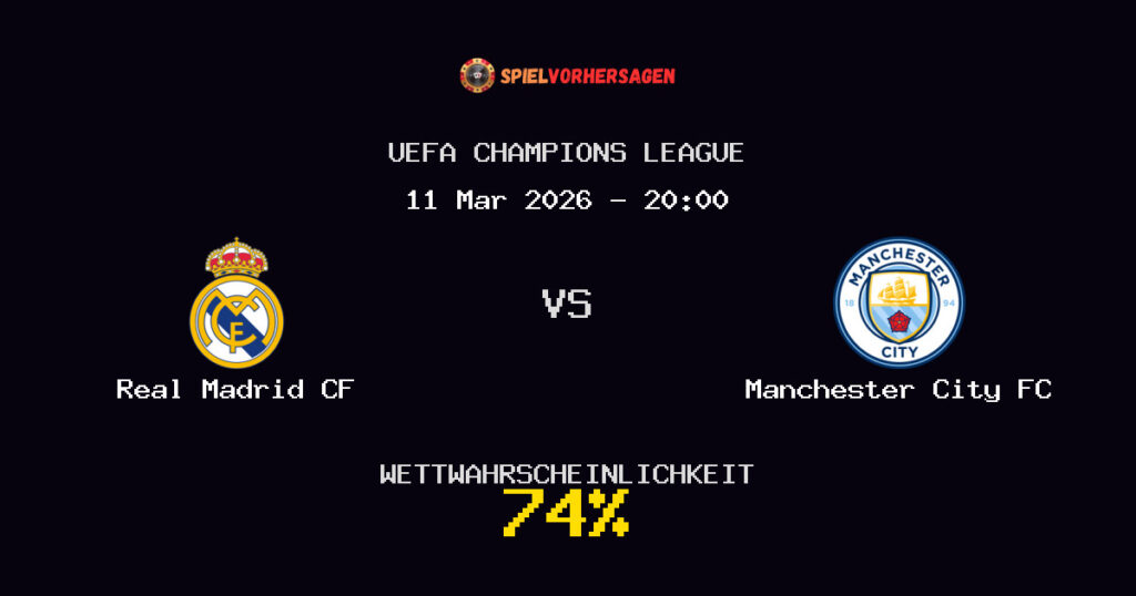 Real Madrid CF vs Manchester City FC Spielvorhersage - UEFA Champions League - Wett-Tipps