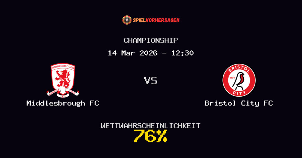 Middlesbrough FC vs Bristol City FC Spielvorhersage - Championship - Wett-Tipps