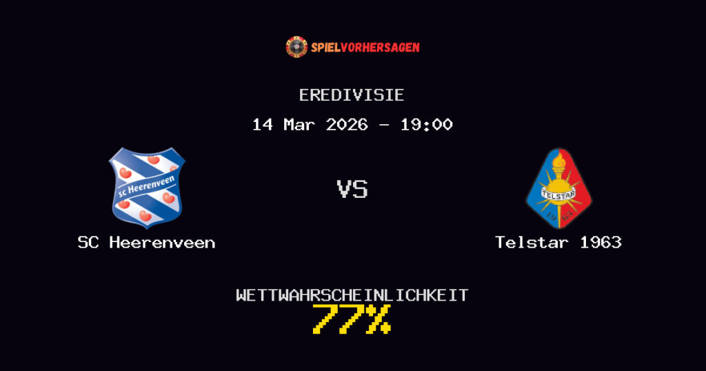 SC Heerenveen vs Telstar 1963 Spielvorhersage - Eredivisie - Wett-Tipps