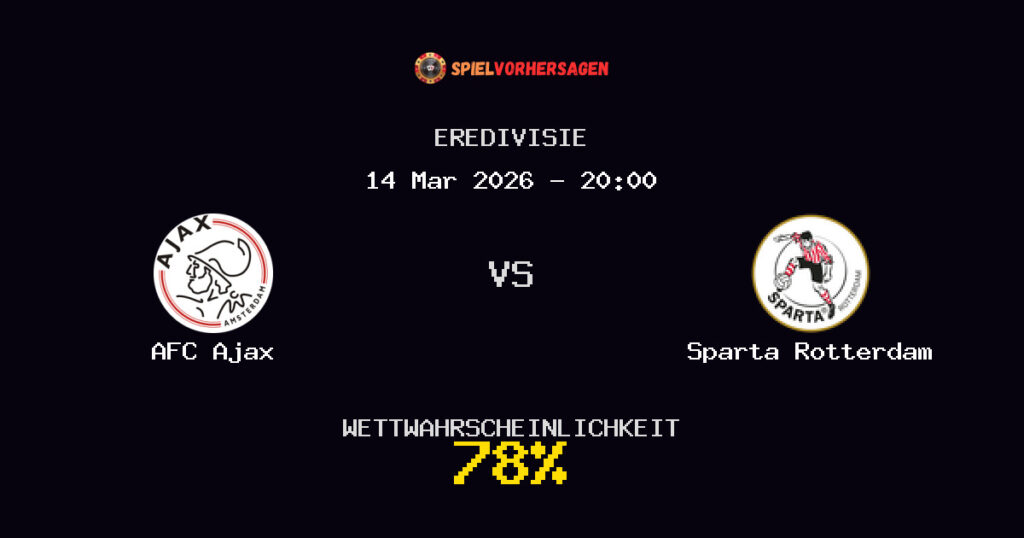 AFC Ajax vs Sparta Rotterdam Spielvorhersage - Eredivisie - Wett-Tipps
