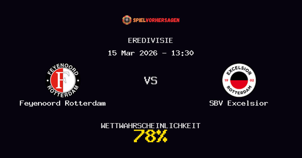 Feyenoord Rotterdam vs SBV Excelsior Spielvorhersage - Eredivisie - Wett-Tipps