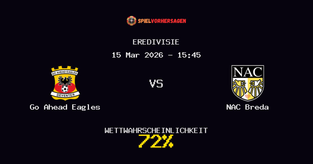 Go Ahead Eagles vs NAC Breda Spielvorhersage - Eredivisie - Wett-Tipps