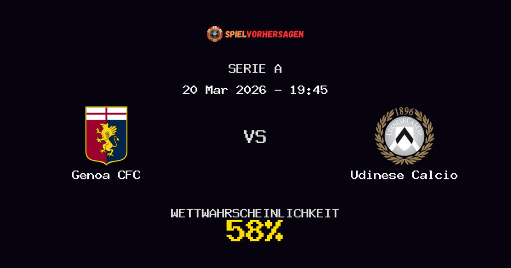 Genoa CFC vs Udinese Calcio Spielvorhersage - Serie A - Wett-Tipps