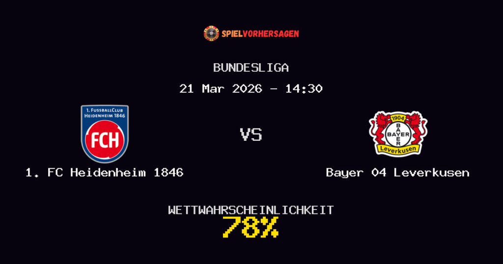 1. FC Heidenheim 1846 vs Bayer 04 Leverkusen Spielvorhersage - Bundesliga - Wett-Tipps