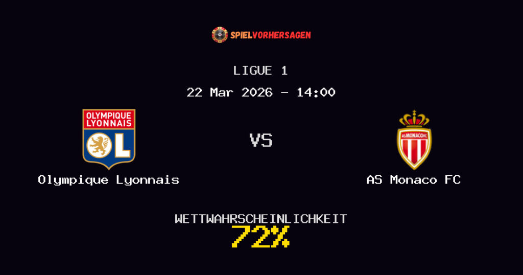 Olympique Lyonnais vs AS Monaco FC Spielvorhersage - Ligue 1 - Wett-Tipps