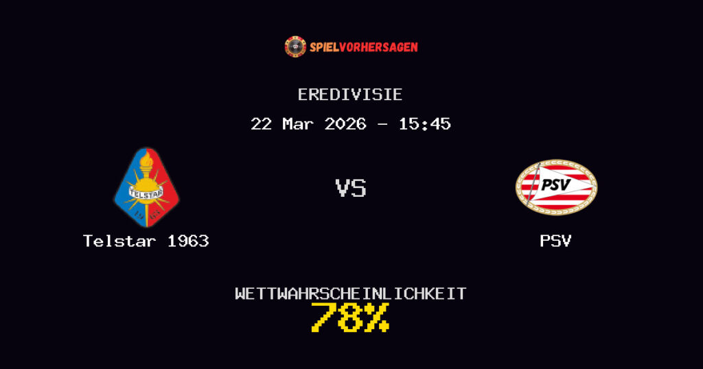 Telstar 1963 vs PSV Spielvorhersage - Eredivisie - Wett-Tipps