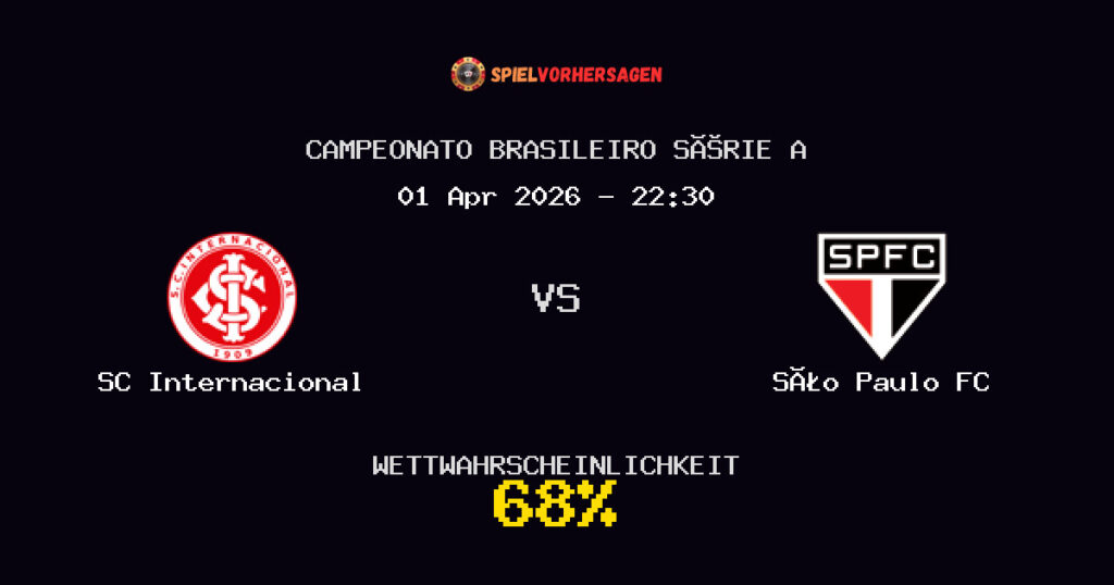 SC Internacional vs São Paulo FC Spielvorhersage - Campeonato Brasileiro Série A - Wett-Tipps