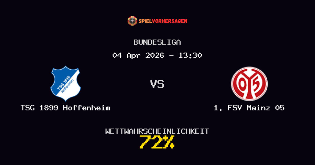 TSG 1899 Hoffenheim vs 1. FSV Mainz 05 Spielvorhersage - Bundesliga - Wett-Tipps